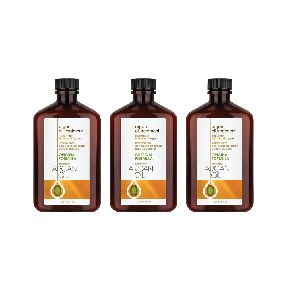 One 'N Only Argan Oil Hair Treatment - Lightweight & Hydrating Hair Oil for Natural, Wigs & Extensions - Shine Enhancing, Heat Protectant & Frizz Control (8 oz, 3pk)