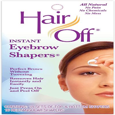Hair Off Instant Eyebrow Shapers - Fast, Easy, & Mistake Proof Waxing Strips - Natural & Pain-Free Eyebrow Waxing Kit -Wax Strips for Hair Removal for All Skin Types (18 each, Pack of 3)