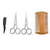 Motanar 4-Piece Beard Scissors Set, Grooming Scissors, Mustache & Beard Combs, Storage Bag view 2