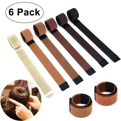 AnHua 6PCS Hair Bun Maker Easy & Fast Donut Bun Maker, Magic Perfect Bun Maker DIY Snap Beauty Crown and Donut Hair Bun Making Roll Tool Ponitail Holder