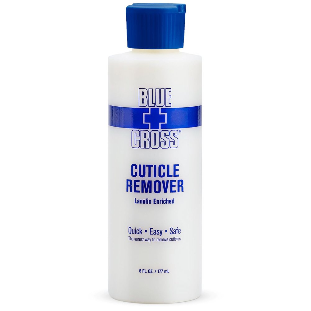 Cuticle Remover & Softener Liquid for Nails  Blue Cross Professional Nail Care with Lanolin, Hydrating Treatment for Dry Cuticles & Hangnails, Made in USA, 6oz