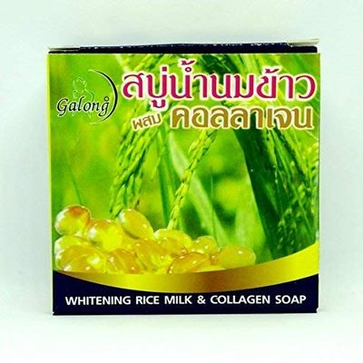1 x Galong Rice milk soap mixed with collagen for all skin types 150 g.By Naveenana