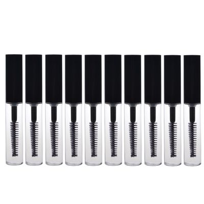 AKOAK 10 Packs 4ml Transparent Reusable Empty Bottle Tube Container Makeup Vials Cosmetic Tool for Eyelash Growth Oil/Mascara with Brush for Home and Travel