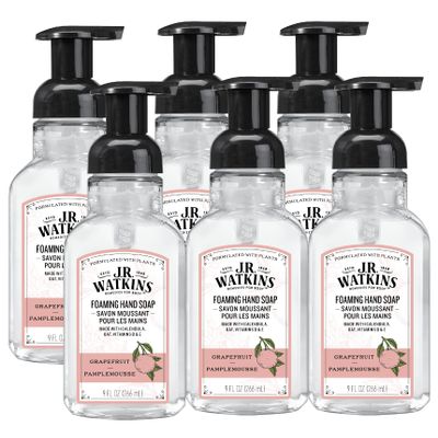 J.R. Watkins Foam Hand Soap Dispenser 6 Pack, Grapefruit, 9 fl oz