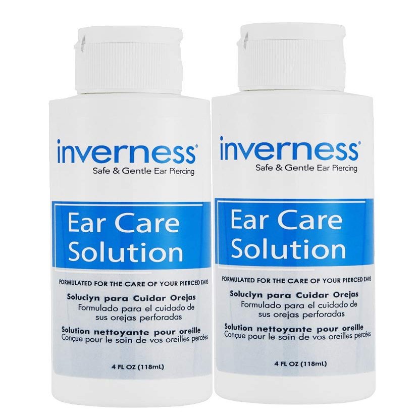 INVERNESS After Piercing Ear Care Solution 4 Oz 2-Pack  Gentle Piercing Care For Newly Pierced Ears