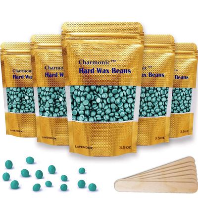 Charmonic 1.1 lb/ 500g Wax Beads, Hard Waxing Beads for Face, Eyebrow, Brazilian, Legs, Body and Bikini Hair Wax Removal, Wax Beans, At Home Waxing Kit for Women & Men