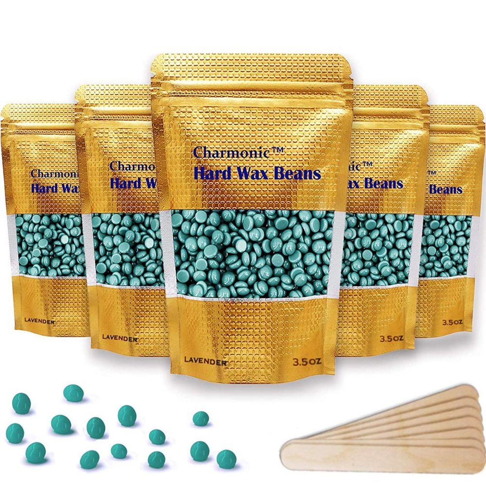 Charmonic 1.1 lb/ 500g Wax Beads, Hard Waxing Beads for Face, Eyebrow, Brazilian, Legs, Body and Bikini Hair Wax Removal, Wax Beans, At Home Waxing Kit for Women & Men