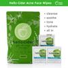 Apple Cider Vinegar Acne Face Wipes-Organic TeaTree, Rose, Chamomile, Witch Hazel.Oil free. Reduce Blemish & Acne. Tone,Restore, Sooth, Balance pH. Dry, Normal, Sensitive Skin. 25ct. USA Hello Cider view 3