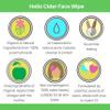 Apple Cider Vinegar Acne Face Wipes-Organic TeaTree, Rose, Chamomile, Witch Hazel.Oil free. Reduce Blemish & Acne. Tone,Restore, Sooth, Balance pH. Dry, Normal, Sensitive Skin. 25ct. USA Hello Cider view 4