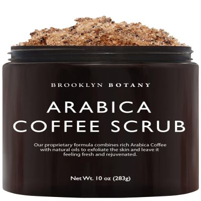 Brooklyn Botany Arabica Coffee Body Scrub - Moisturizing and Exfoliating for Body, Face, Hand, Foot - Fights Stretch Marks, Fine Lines, Wrinkles - Great Gifts for Women & Men - 10 oz
