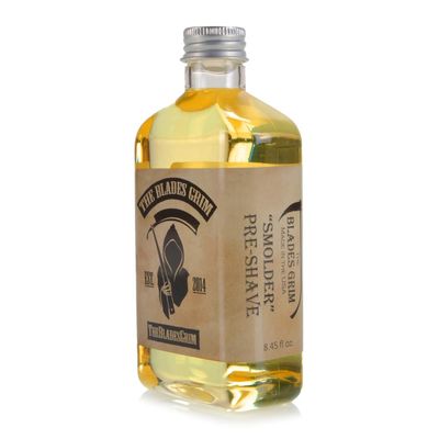 The Blades Grim  Pre-Shave Oil, Handmade in the USA (Smolder, 8.45oz)