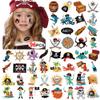 Pirate Tattoos(96Pcs), Konsait Pirate Temporary Tattoo Fake Neverland Pirated Cannon Powder Jake Captain Tattoo Body Sticker for Pirate Birthday Party Favors Supplies Kids Boys Girls Party Bag Filler view 1