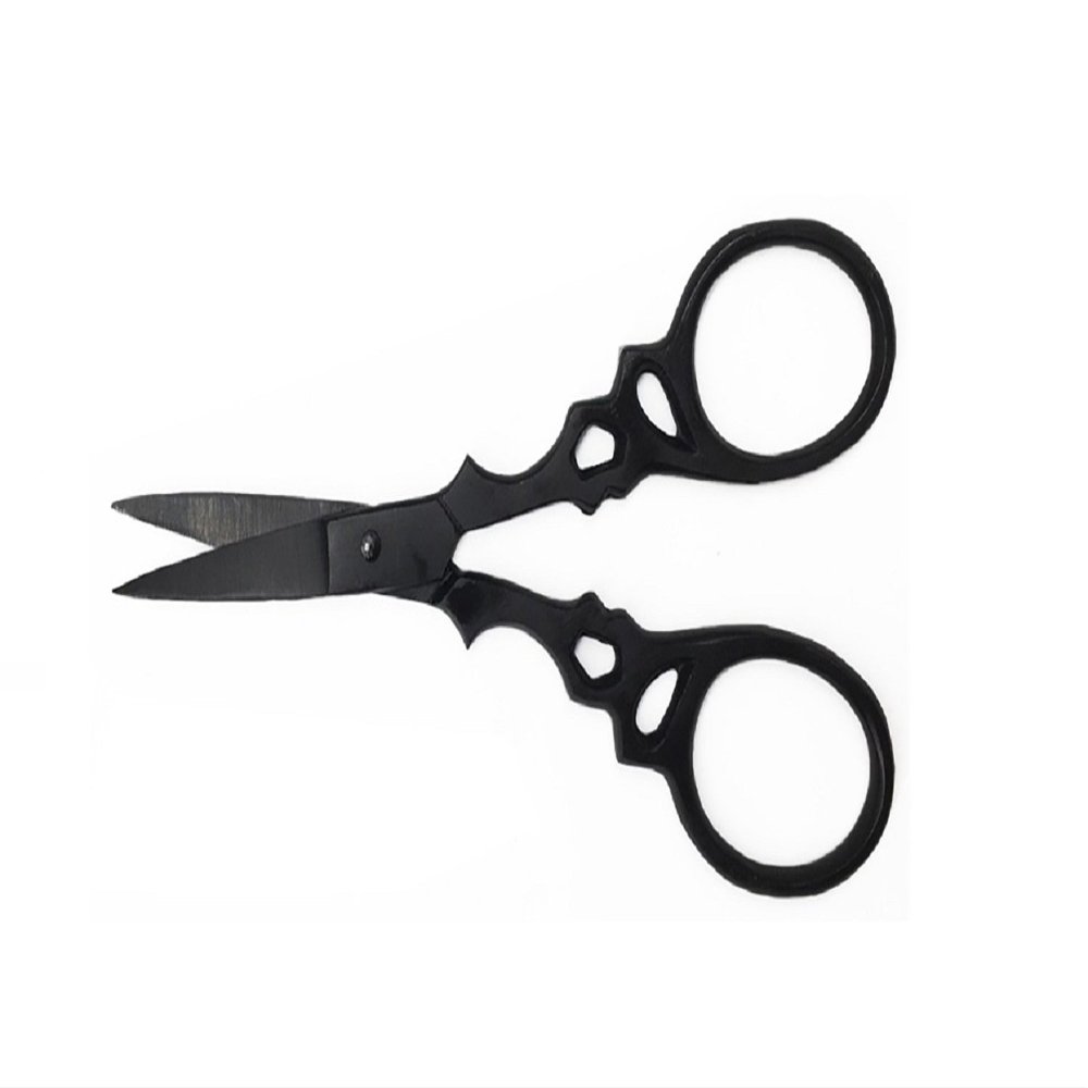 Badass Beard Care Beard & Mustache Stainless Steel Trimming Scissors For Men - Extremely Sharp and Durable (Black)