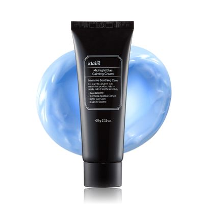 DearKlairs Midnight Blue Calming Cream Soothing Face Moisturizer for Oily & Sensitive Skin, Redness Relief & Hydrating, Lightweight Texture, 2.11 Oz