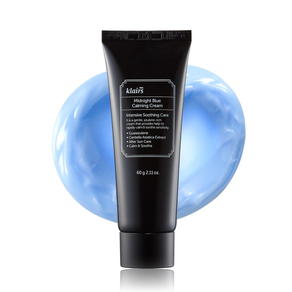 DearKlairs Midnight Blue Calming Cream  Soothing Face Moisturizer for Oily & Sensitive Skin, Redness Relief & Hydrating, Lightweight Texture, 2.11 Oz