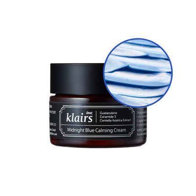 DearKlairs Midnight Blue Calming Cream Soothing Face Moisturizer for Oily & Sensitive Skin, Redness Relief & Hydrating, Lightweight Texture, 1.05 Fl Oz