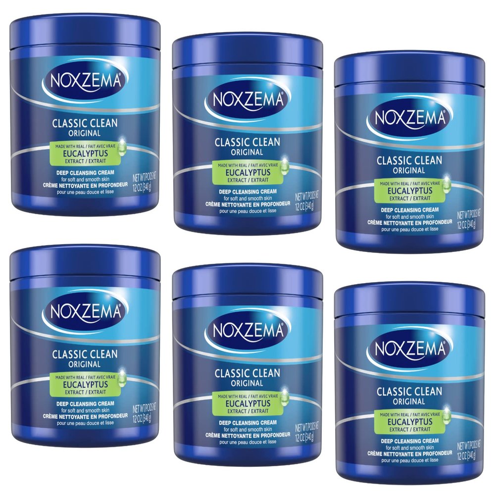 Noxzema Classic Clean Original Deep Cleansing Cream 12oz Jar (6 Pack) by Noxzema
