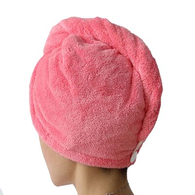 Adela Boutique Women Girl Hair Drying Towel Microfiber Hair Turban Wrap Compatible College Dorm, Pools, Gyms, Beaches, Bathroom (Rose Red)