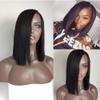 130 Density Natural Color Short Bob Human Hair Lace Front Wig Glueless Brazilian Virgin Silky Straight Full Lace Wigs with Baby Hair for Black Women (10 inch, lace front wig) view 1
