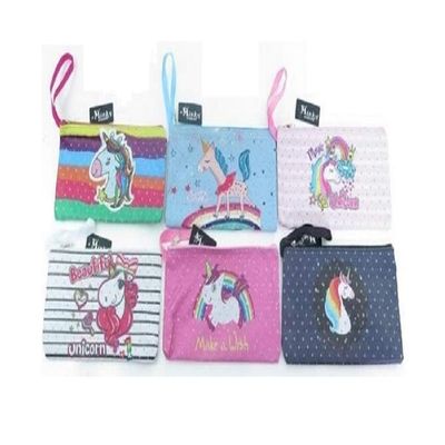 12- Minky Unicorn Zipper Makeup Cosmetic Party Favors School Girls Pouches Dozen