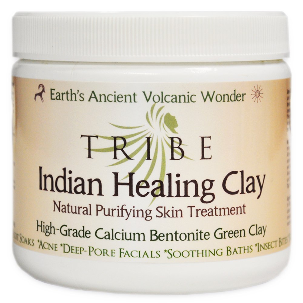 Indian Healing Clay | 100% Natural Desert Sourced Calcium Bentonite | Deep Pore Facial Cleanser, Detoxify | Purify Skin | By TRIBE 16oz