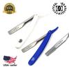 (BEARD) WET CUT THROAT STRAIGHT RAZOR BARBER SALON 2 PCS + FREE BLADES view 1