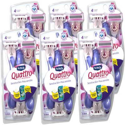 Schick Disposable Razors Quattro High Performance, 3 CT (Pack of 6)