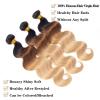 12A Grade Ombre Bundles Human Hair (T1B/30/27,14" 16" 18") Ombre Brown Body Wave Human Hair 3 Bundles 100% Unprocessed Virgin Brazilian Body Wave Hair Quick Weave view 2