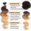 12A Grade Ombre Bundles Human Hair (T1B/30/27,14" 16" 18") Ombre Brown Body Wave Human Hair 3 Bundles 100% Unprocessed Virgin Brazilian Body Wave Hair Quick Weave view 3