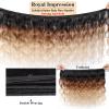 12A Grade Ombre Bundles Human Hair (T1B/30/27,14" 16" 18") Ombre Brown Body Wave Human Hair 3 Bundles 100% Unprocessed Virgin Brazilian Body Wave Hair Quick Weave view 4