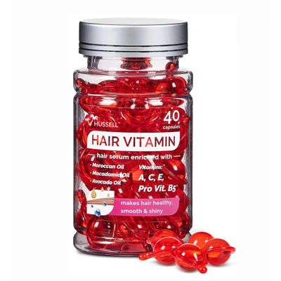 Hair Vitamin Oil Capsules - No Rinse Hair Care Serum with Argan Oil, Macadamia & Avocado Oils Vitamins A, E, & Pro B5 - Hair Gloss - Conditioner for Women & Men, 40 Capsules