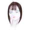 Remeehi Mono Hand Tied Straight Clip in 100% Human Hair Topper Piece Flat Bangs Fringe for Womens Grils(7x10cm/2.8x4" Long,Dark Brown) view 1