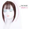 Remeehi Mono Hand Tied Straight Clip in 100% Human Hair Topper Piece Flat Bangs Fringe for Womens Grils(7x10cm/2.8x4" Long,Dark Brown) view 2