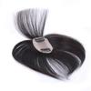 Remeehi Mono Hand Tied Straight Clip in 100% Human Hair Topper Piece Flat Bangs Fringe for Womens Grils(7x10cm/2.8x4" Long,Dark Brown) view 4