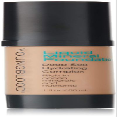Youngblood Clean Luxury Cosmetics Liquid Mineral Foundation, Capri | Dewy Mineral Lightweight Full Coverage Makeup for Dry Skin Poreless Flawless Tinted Glow | Vegan, Cruelty Free, Gluten-Free