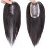 LXUE Human Hair Clip in Toppers Toupee, 7x10cm Hand Tied Mono Topper Hairpieces for Women with Thinning Hair, 14" Brown view 1