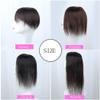 LXUE Human Hair Clip in Toppers Toupee, 7x10cm Hand Tied Mono Topper Hairpieces for Women with Thinning Hair, 14" Brown view 2