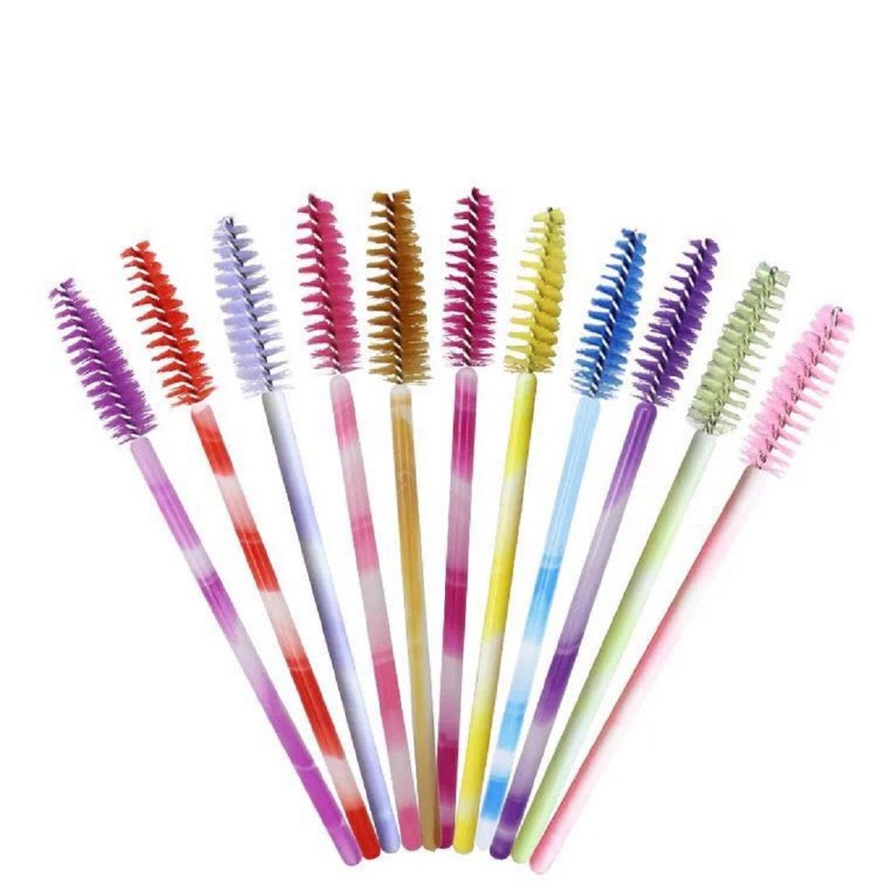 100 PCS Disposable Eyelash Mascara Brushes Wands Applicator Mixed Color in a pack Eyelash Applicator Brush Eyebrow Brush Eyelash Extension Supplies BY LSKeenon (Color mixed)
