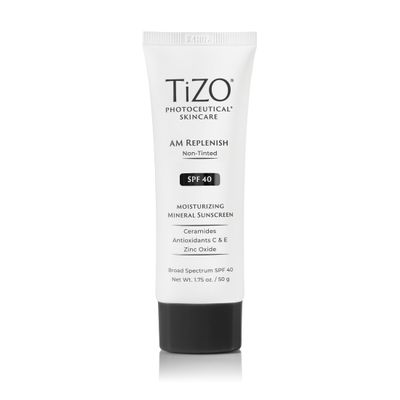 TIZO Photoceuticals Am Replenish Non-tinted Facial Mineral Sunscreen SPF 40, 1.75 oz