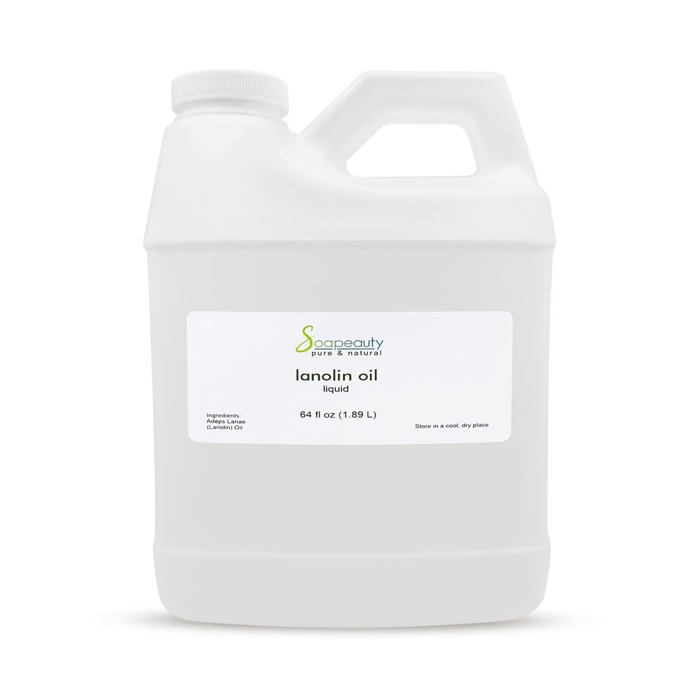 LANOLIN OIL Cold Pressed Unrefined | 100% Natural Available in Bulk | Carrier for Essential Oils, Face, Skin, Hair Moisturizer, Soap Making | (64 OZ)