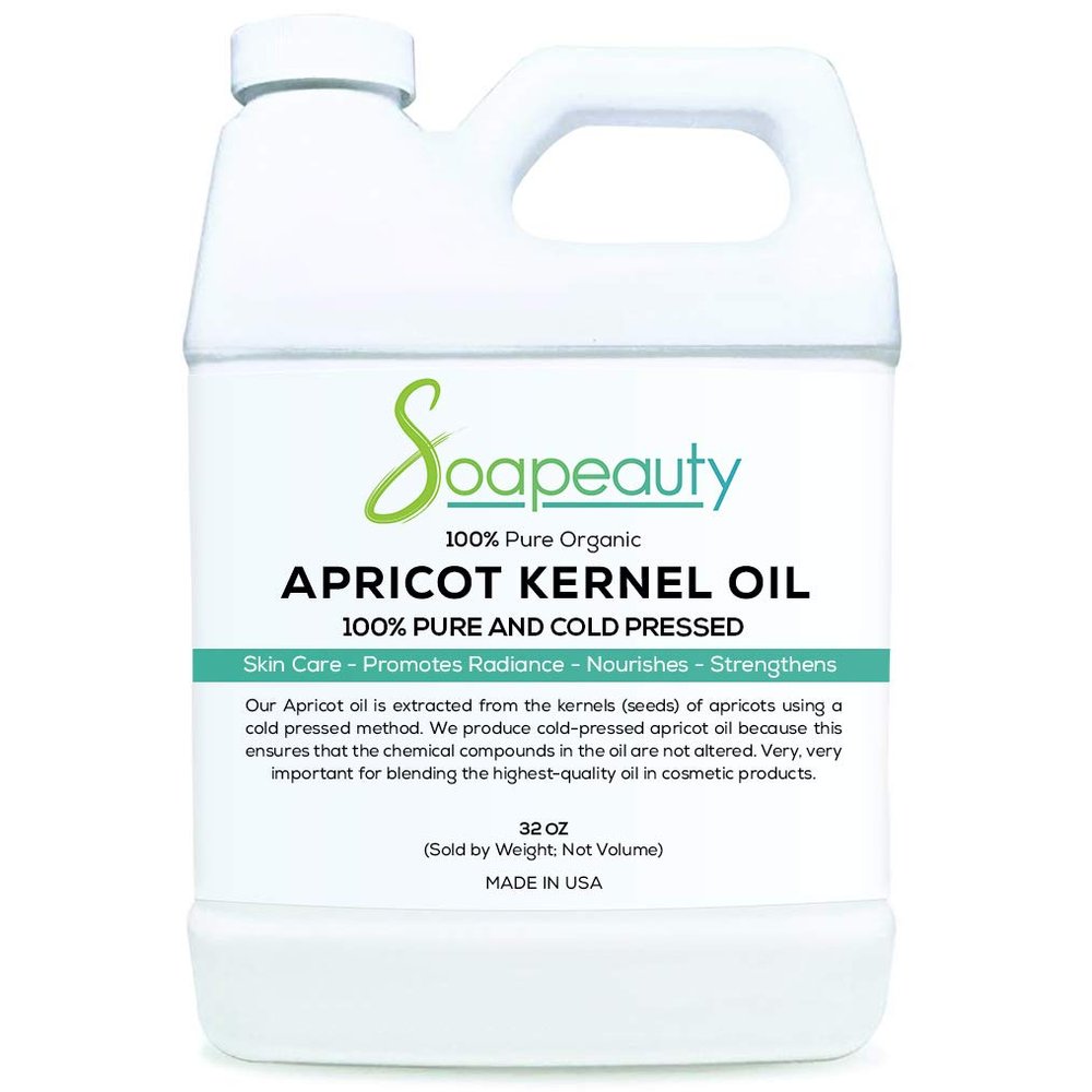 APRICOT KERNEL OIL Cold Pressed Unrefined | 100% Pure Natural Apricot Oil for Skin, Face, Hair | Carrier for Essential Oils, Moisturizer, Massage | Sizes 4OZ to 1 GALLON | (32 OZ)