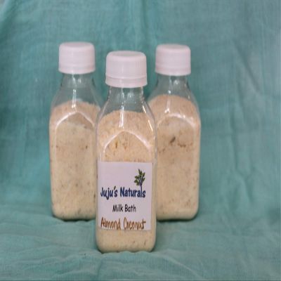 8 oz Milk Bath - Almond Coconut - for silky, conditioning bath. All natural ingredients - Juju's Naturals