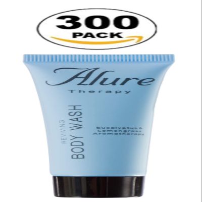 Alure Therapy Body Wash 1 oz - (30mL) - Hotel VRBO Amenities - Travel Size - Soap Bulk (300 Pack)