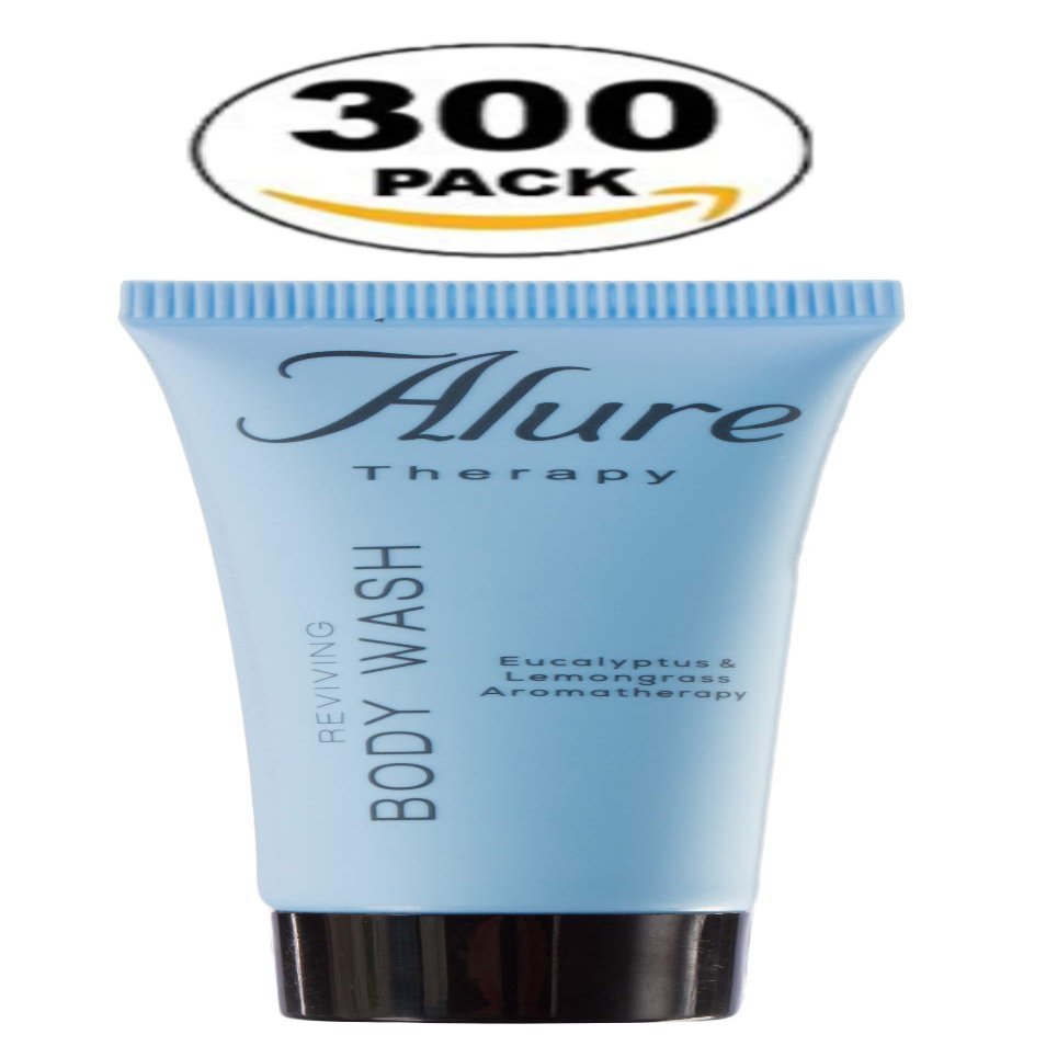 Alure Therapy Body Wash 1 oz - (30mL) - Hotel VRBO Amenities - Travel Size - Soap Bulk (300 Pack)