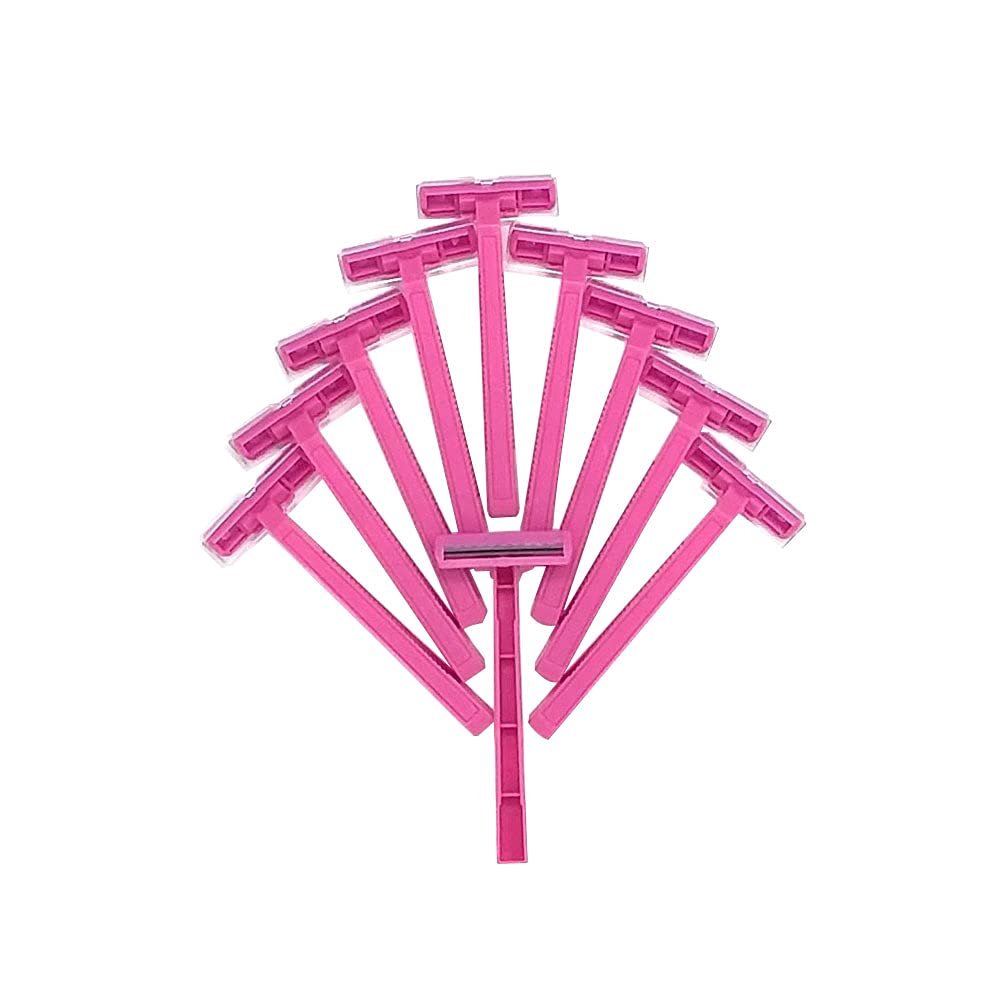 100 DISPOSABLE Pink Twin Blade Razors For LADIES WOMAN For Close Smoother Shave WHOLESALE BULK LOT