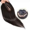Susanki Straight Human Hair Toppers with Clips 3"x 5" Silk Base Wiglet Topper Hairpieces for Women with Hair Loss, 6" Dark Brown view 1