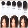 Susanki Straight Human Hair Toppers with Clips 3"x 5" Silk Base Wiglet Topper Hairpieces for Women with Hair Loss, 6" Dark Brown view 3