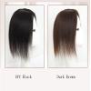 Susanki Straight Human Hair Toppers with Clips 3"x 5" Silk Base Wiglet Topper Hairpieces for Women with Hair Loss, 6" Dark Brown view 4