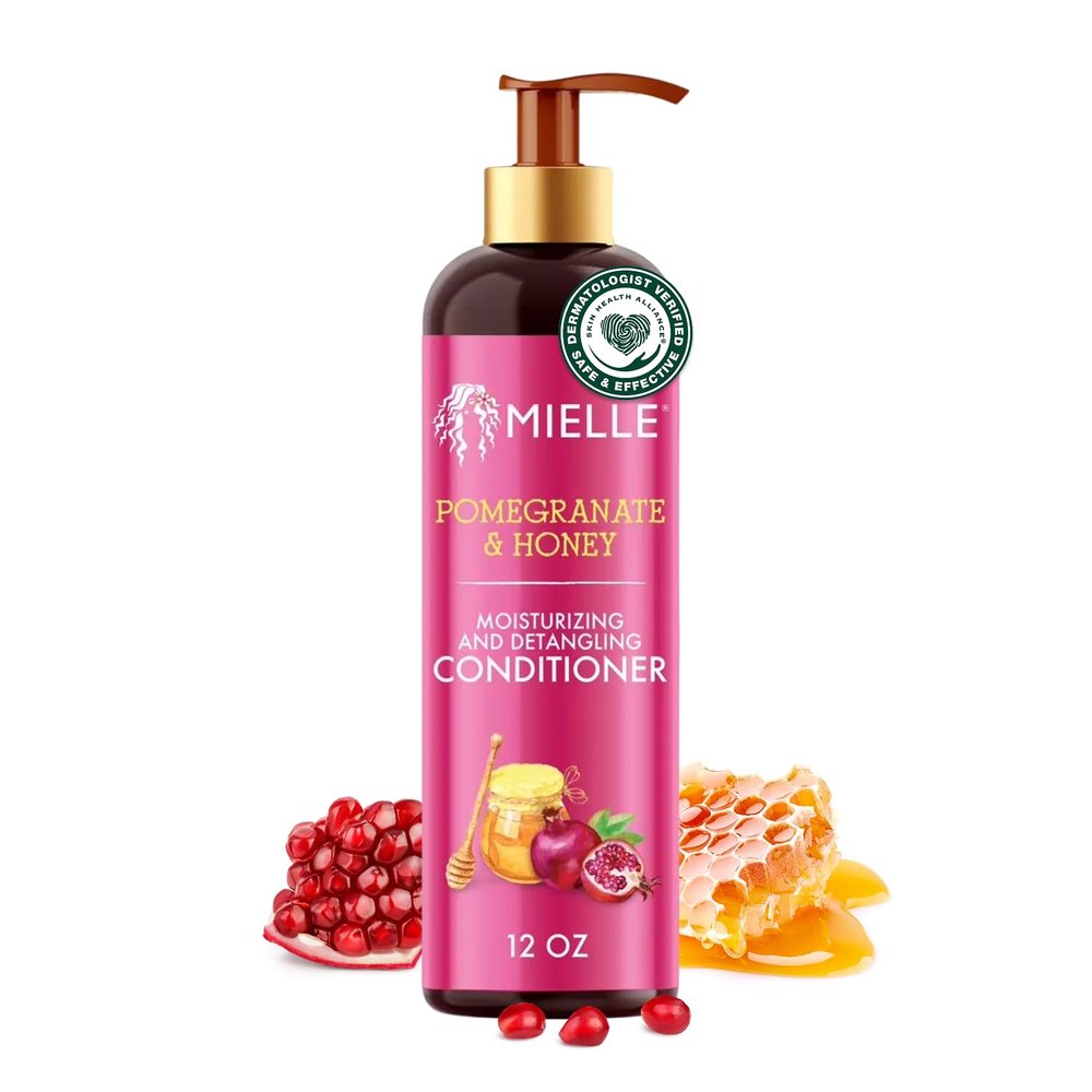 Mielle Organics Pomegranate & Honey Detangling Conditioner for Curly Hair - Deep Moisturizing Conditioner to Help Strengthen Strands, Prevents Breakage and Split Ends & Improves Hydration (12 Fl Oz)