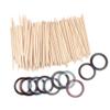 2013newestseller New Nail Art Kits-100pcs Wood Stick Cuticle Pusher Remover Manicure Pedicure Tool+10 Pcs Pretty Sticker Rolls Striping Tape Line Decoractions view 1